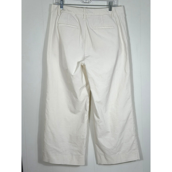 Banana Republic Wide Leg Crop Corduroy Pants Size 10R Ivory Stretch New - Read - Picture 2 of 16